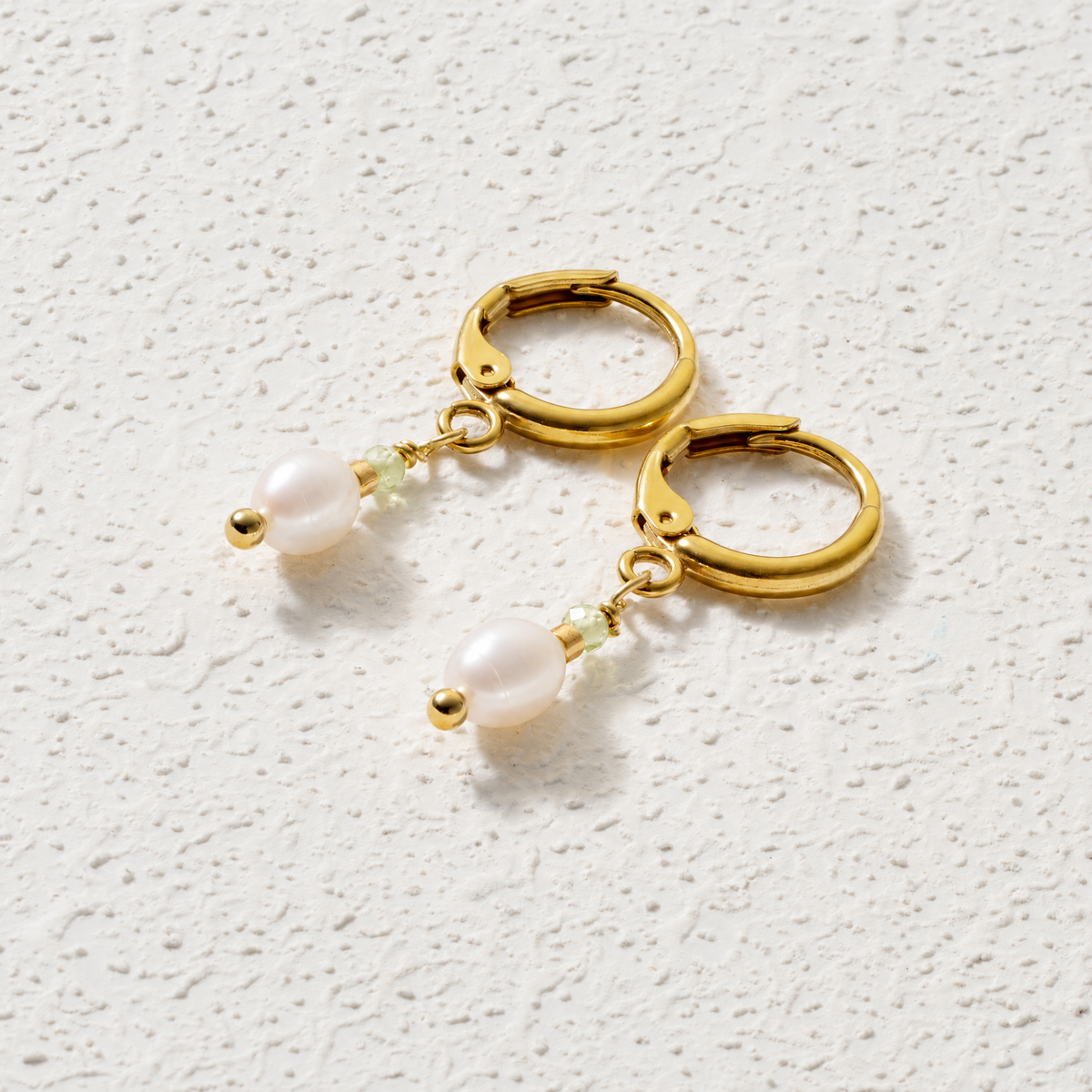 Olive Pearl Hoops