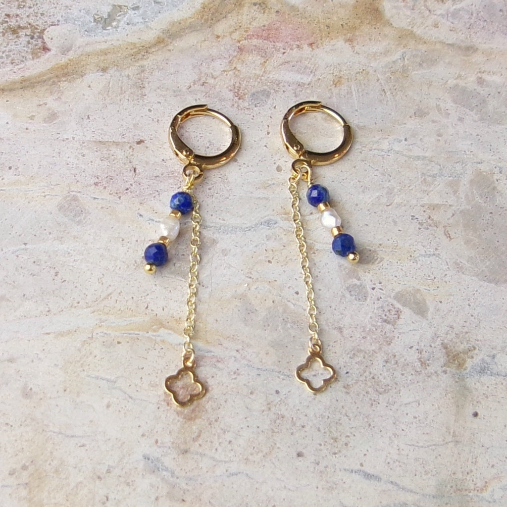 Midnight Clover Drop Hoops