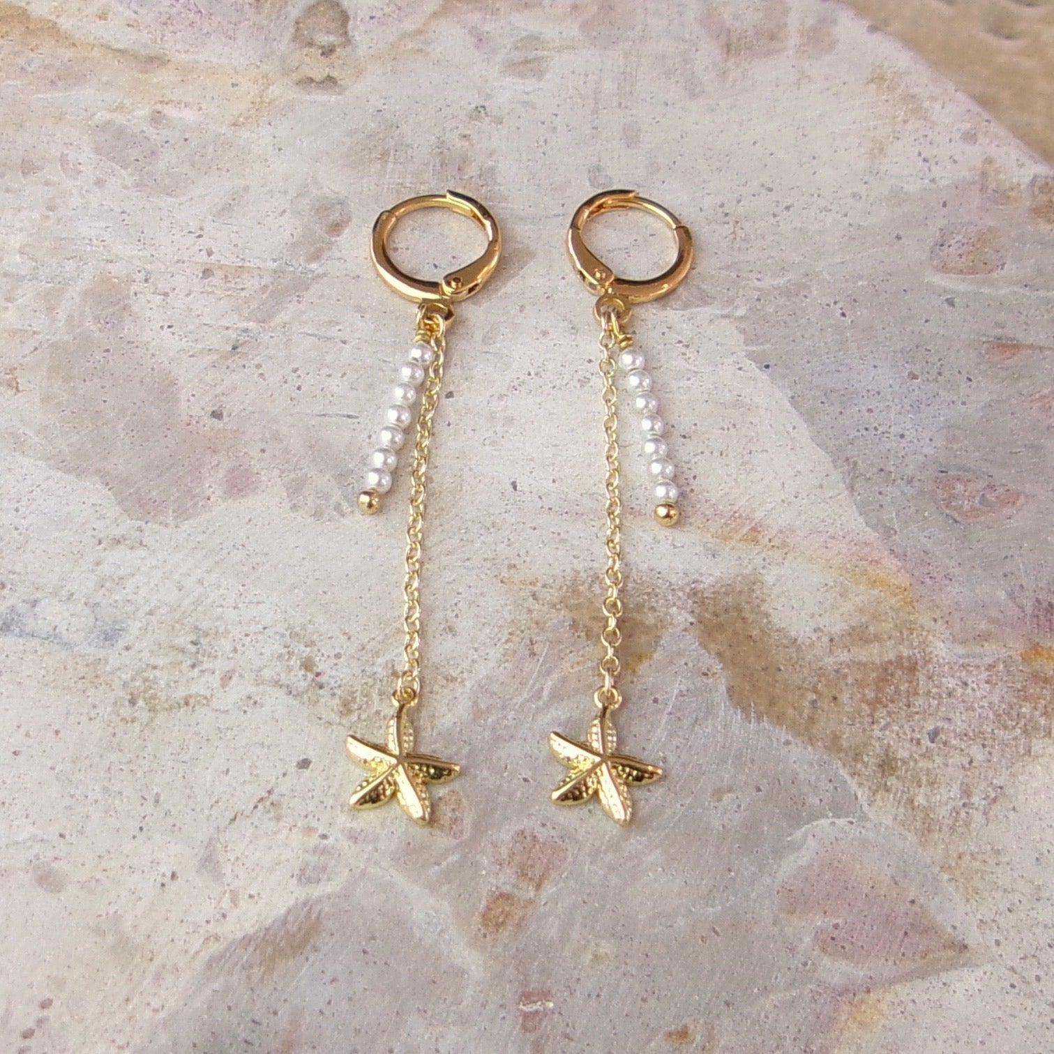 Perla Star Drop Hoops