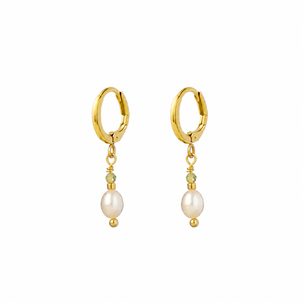 Olive Pearl Hoops