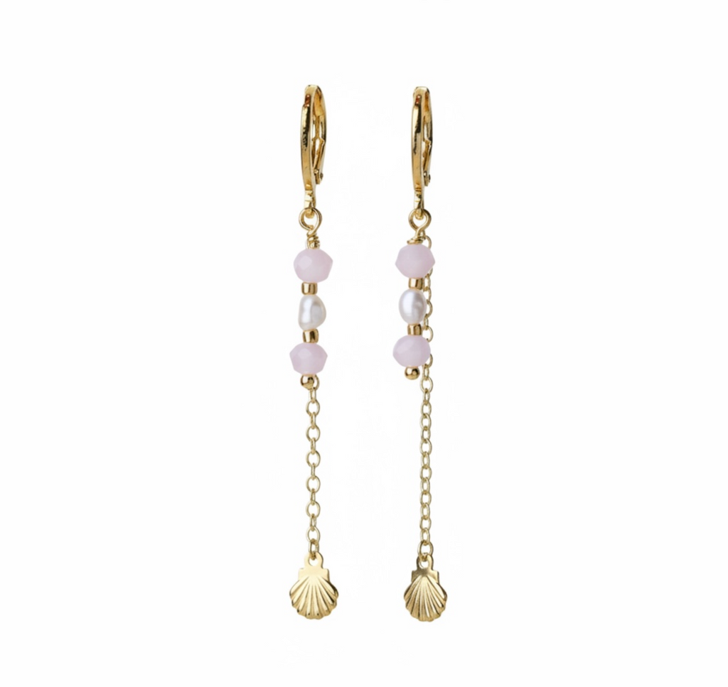 Serene Shell Drop Hoops