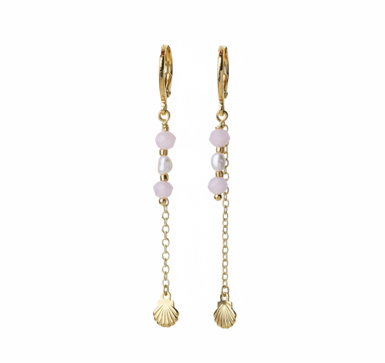 Serene Shell Drop Hoops