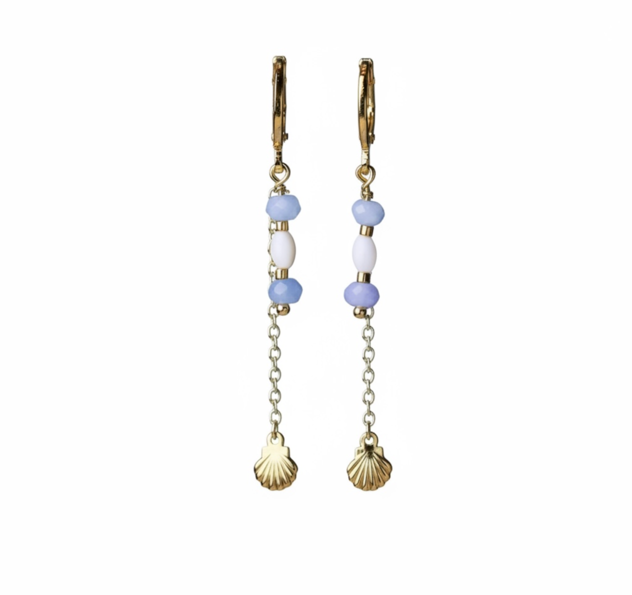 Celeste Shell Drop Hoops