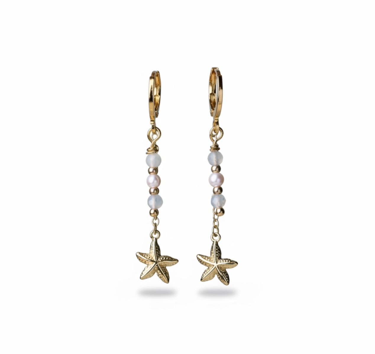 Seafoam Star Drop Hoops