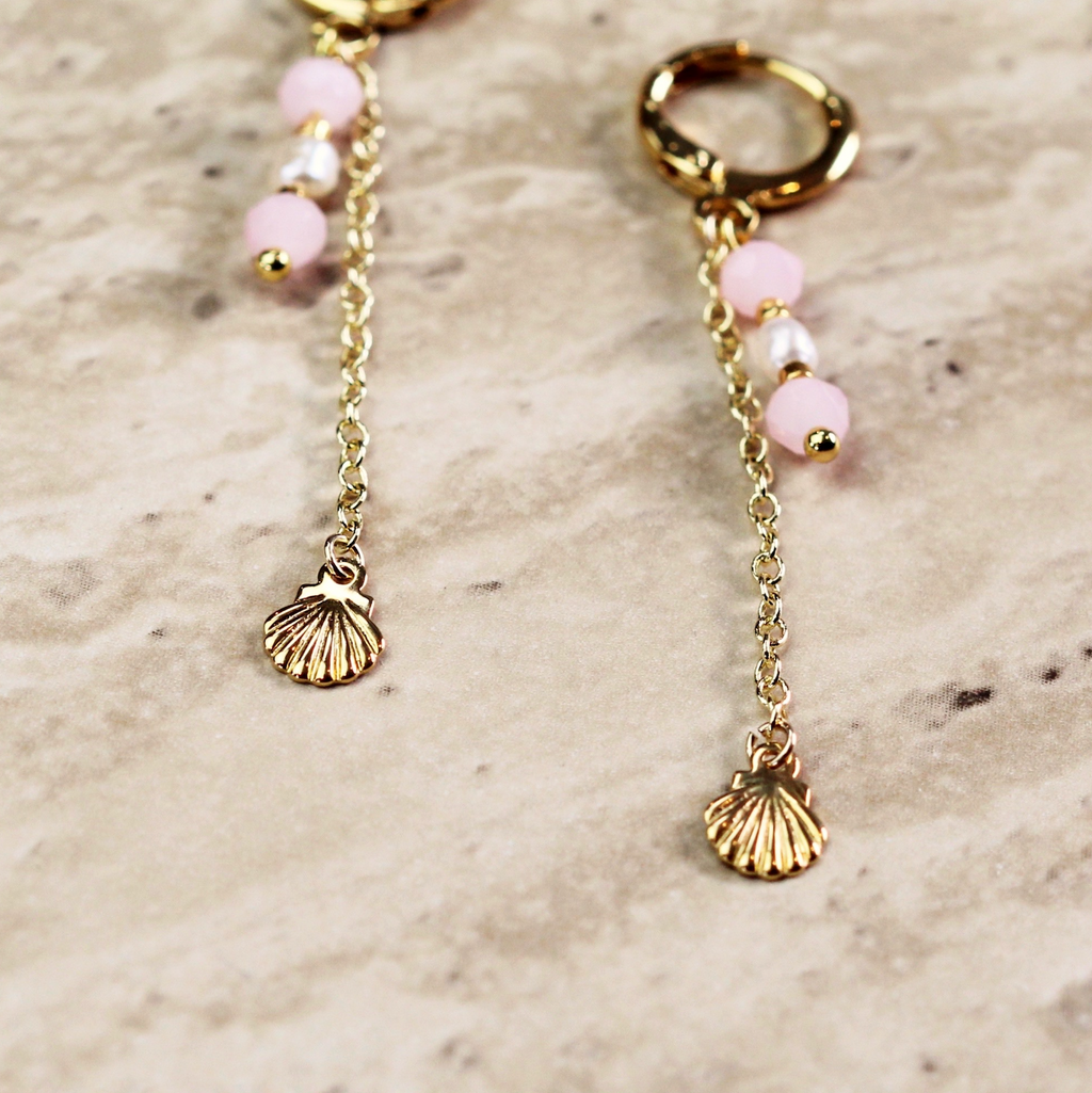 Serene Shell Drop Hoops