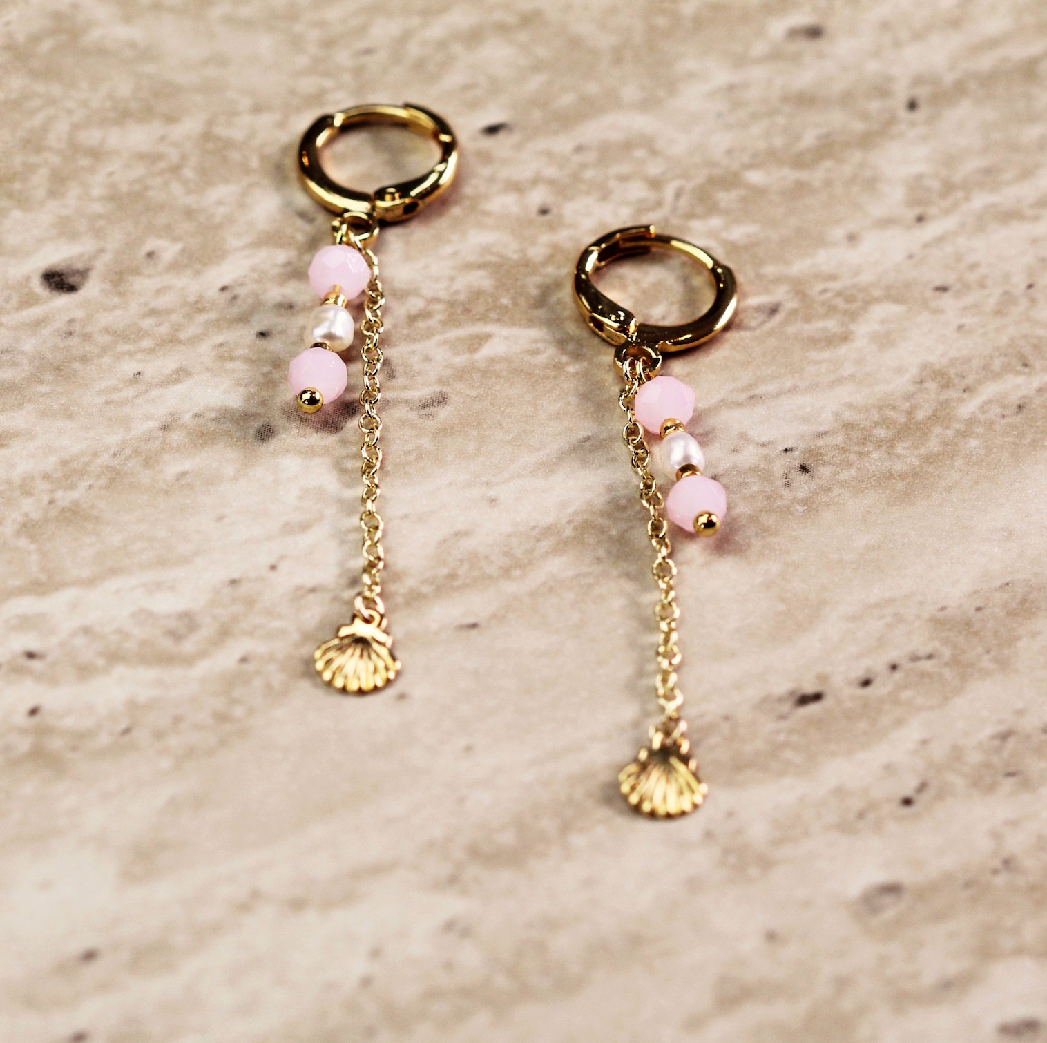 Serene Shell Drop Hoops