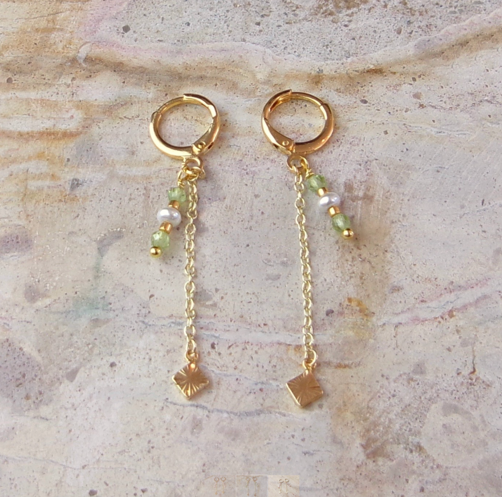Sage Drop Hoops