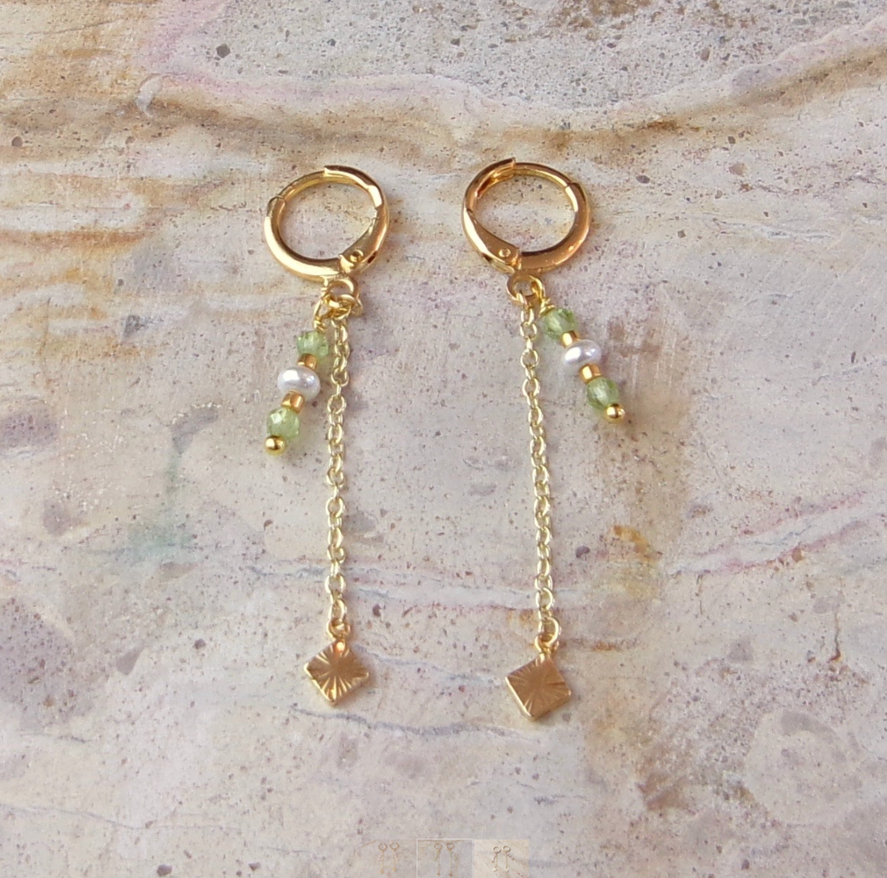 Sage Drop Hoops