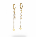 Dia Pearl Drop Hoops